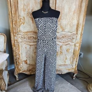 Magic Black and white geometric print Jumpsuit